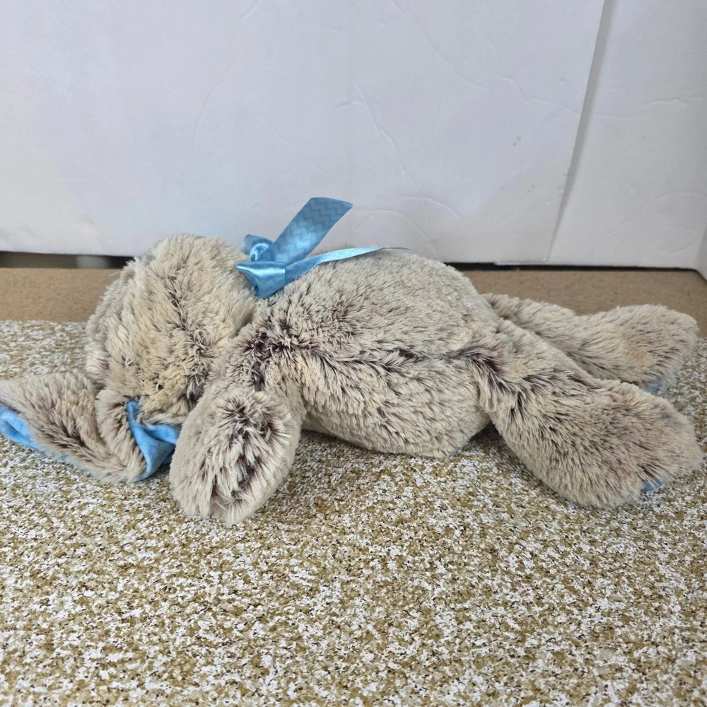 Hugfun‎ easter cuddle soft Tan Blue Chevron Floppy Ear Bunny Rabbit Plush 15in